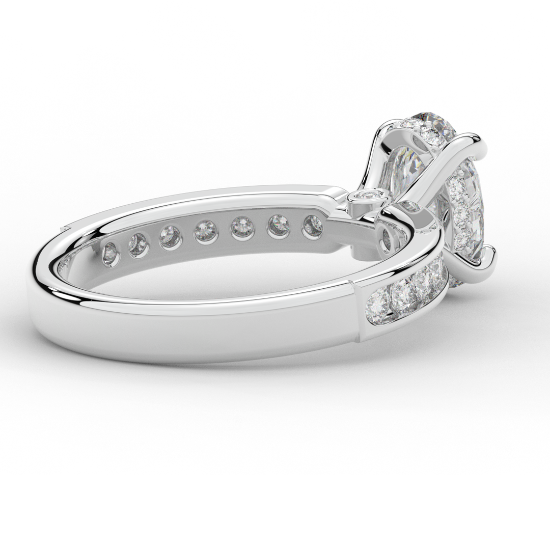 1.95CT.TW OVAL LAB DIAMOND UNDERHALO ENGAGEMENT RING - Nazarelle