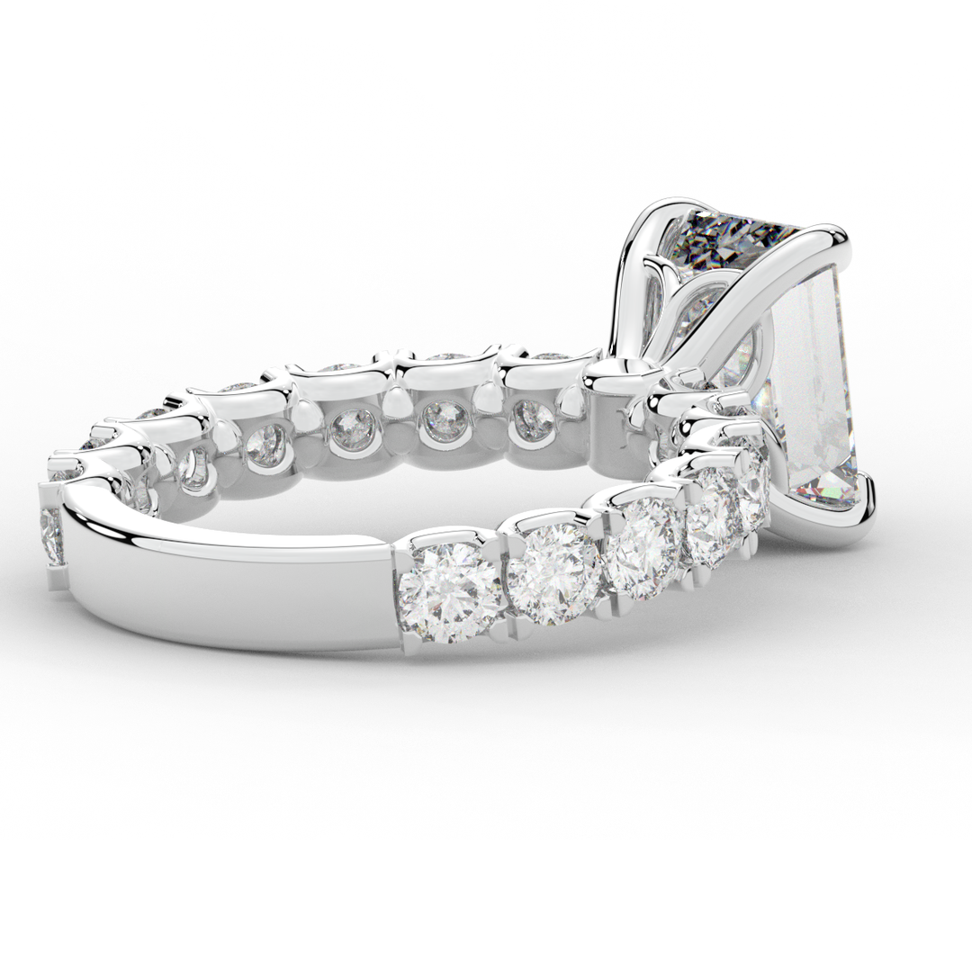 4.35CT.TW EMERALD CUT LAB DIAMOND ENGAGEMENT RING - Nazarelle