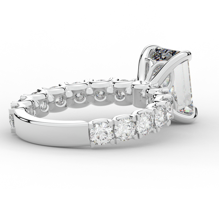 4.35CT.TW EMERALD CUT LAB DIAMOND ENGAGEMENT RING - Nazarelle