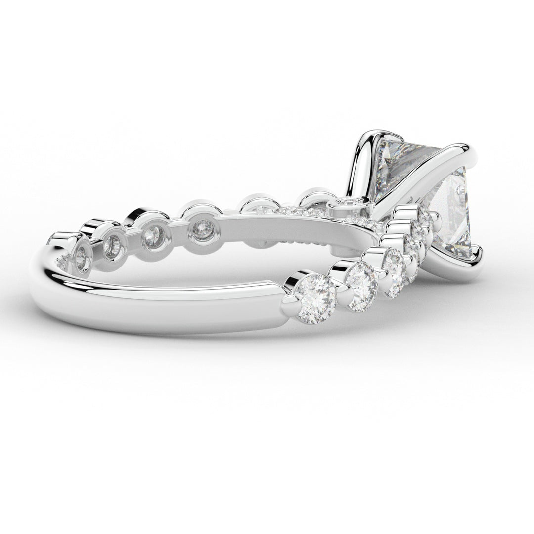 3.90CT.TW PRINCESS LAB DIAMOND ENGAGEMENT RING - Nazarelle