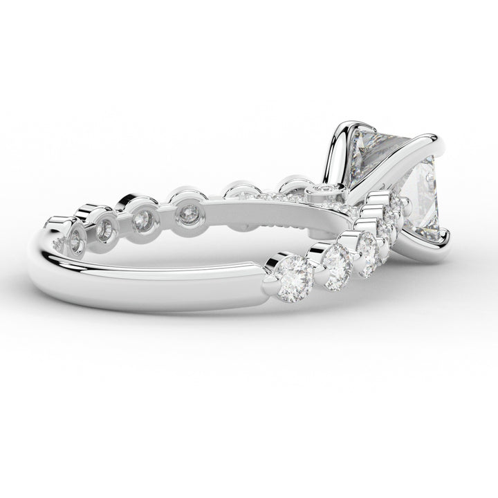 3.90CT.TW PRINCESS LAB DIAMOND ENGAGEMENT RING - Nazarelle