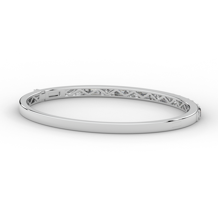 2.75CT.TW ROUND AND EMERALD CUT LAB DIAMOND SHARED PRONG BANGLE - Nazarelle