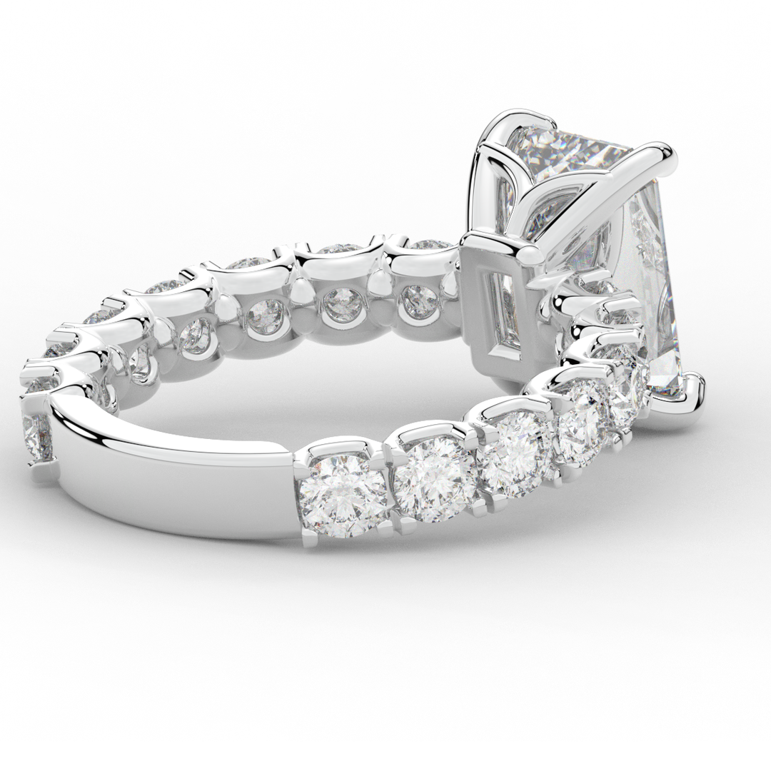 4.35CT.TW EMERALD CUT LAB DIAMOND ENGAGEMENT RING - Nazarelle