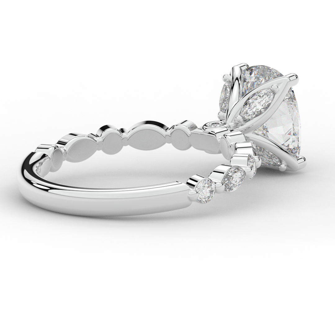 2.60CT.TW CUSHION LAB DIAMOND SOLITAIRE ENGAGEMENT RING - Nazarelle