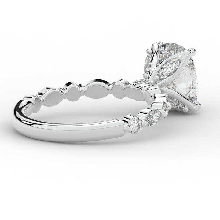 2.60CT.TW CUSHION LAB DIAMOND SOLITAIRE ENGAGEMENT RING - Nazarelle