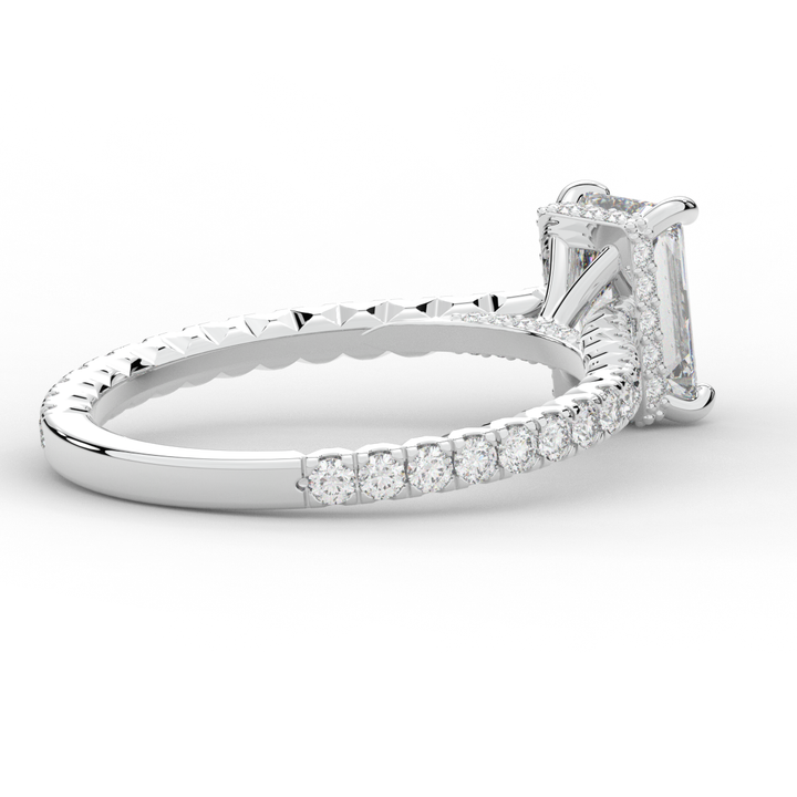 2.10CT.TW RADIANT LAB DIAMOND UNDERHALO SOLITAIRE ENGAGEMENT RING - Nazarelle