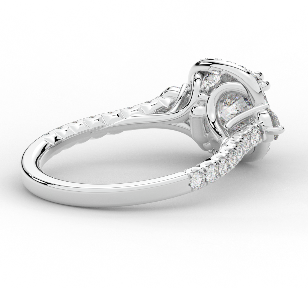 1.75CT.TW ROUND LAB DIAMOND HALO ENGAGEMENT RING - Nazarelle