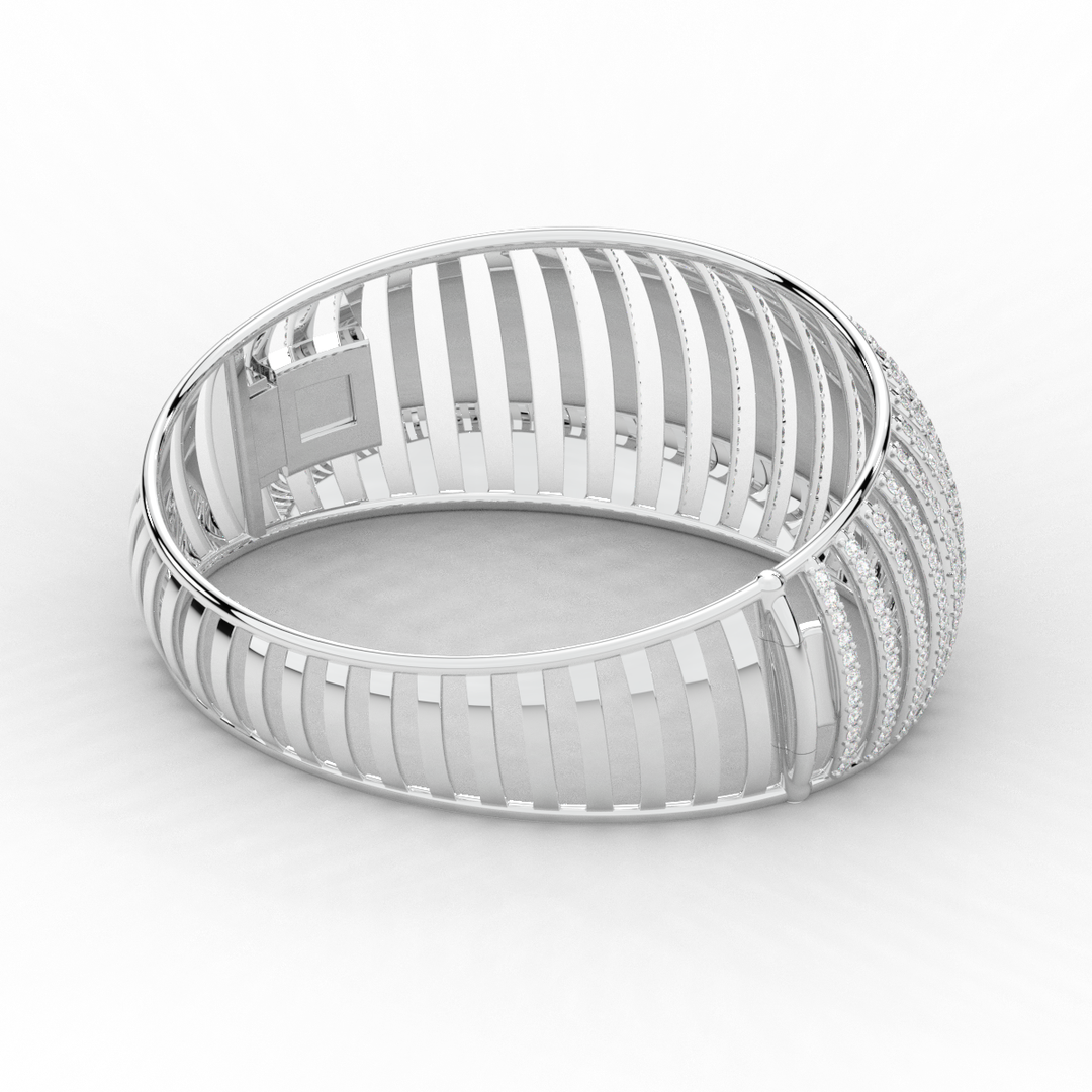 4.00CT.TW ROUND LAB DIAMOND BANGLE - Nazarelle