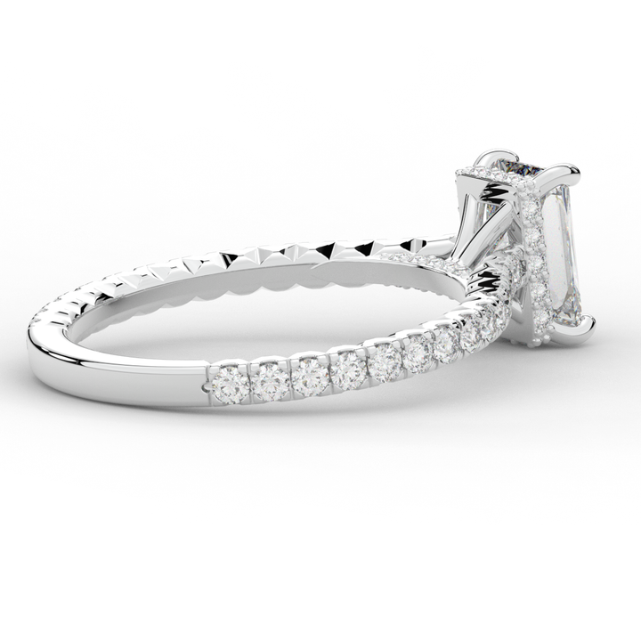 2.10CT.TW RADIANT LAB DIAMOND UNDERHALO SOLITAIRE ENGAGEMENT RING - Nazarelle