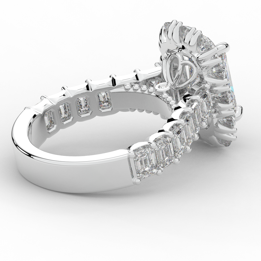 6.00CT.TW RADIANT LAB DIAMOND HALO ENGAGEMENT RING - Nazarelle