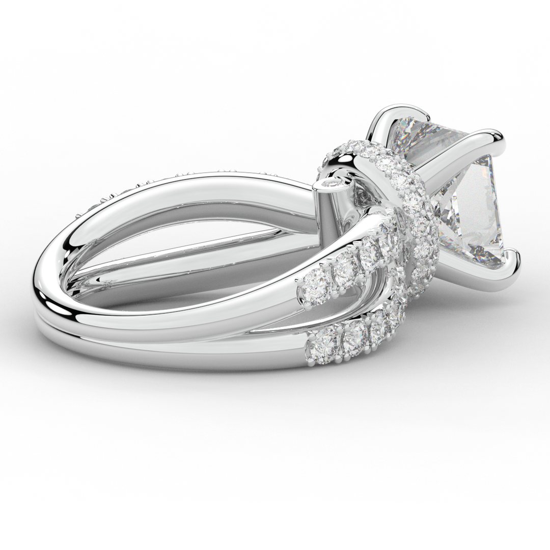 5.25CT.TW PRINCESS LAB DIAMOND ENGAGEMENT RING - Nazarelle