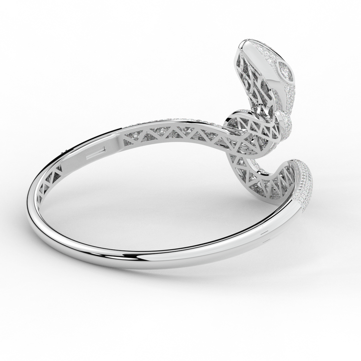 4.90CT.TW ROUND AND PEAR LAB DIAMOND SNAKE BANGLE - Nazarelle