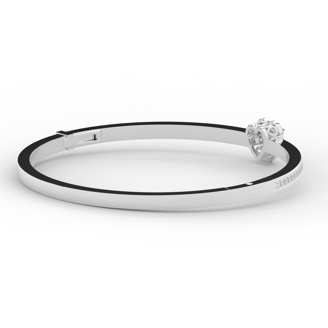 1.65CT.TW HEART AND ROUND LAB DIAMOND  BANGLE - Nazarelle