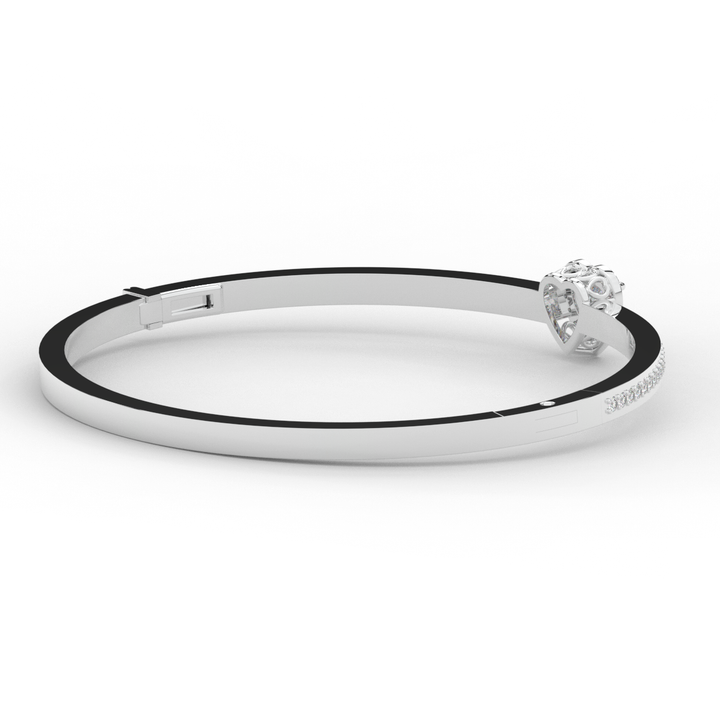 1.65CT.TW HEART AND ROUND LAB DIAMOND  BANGLE - Nazarelle