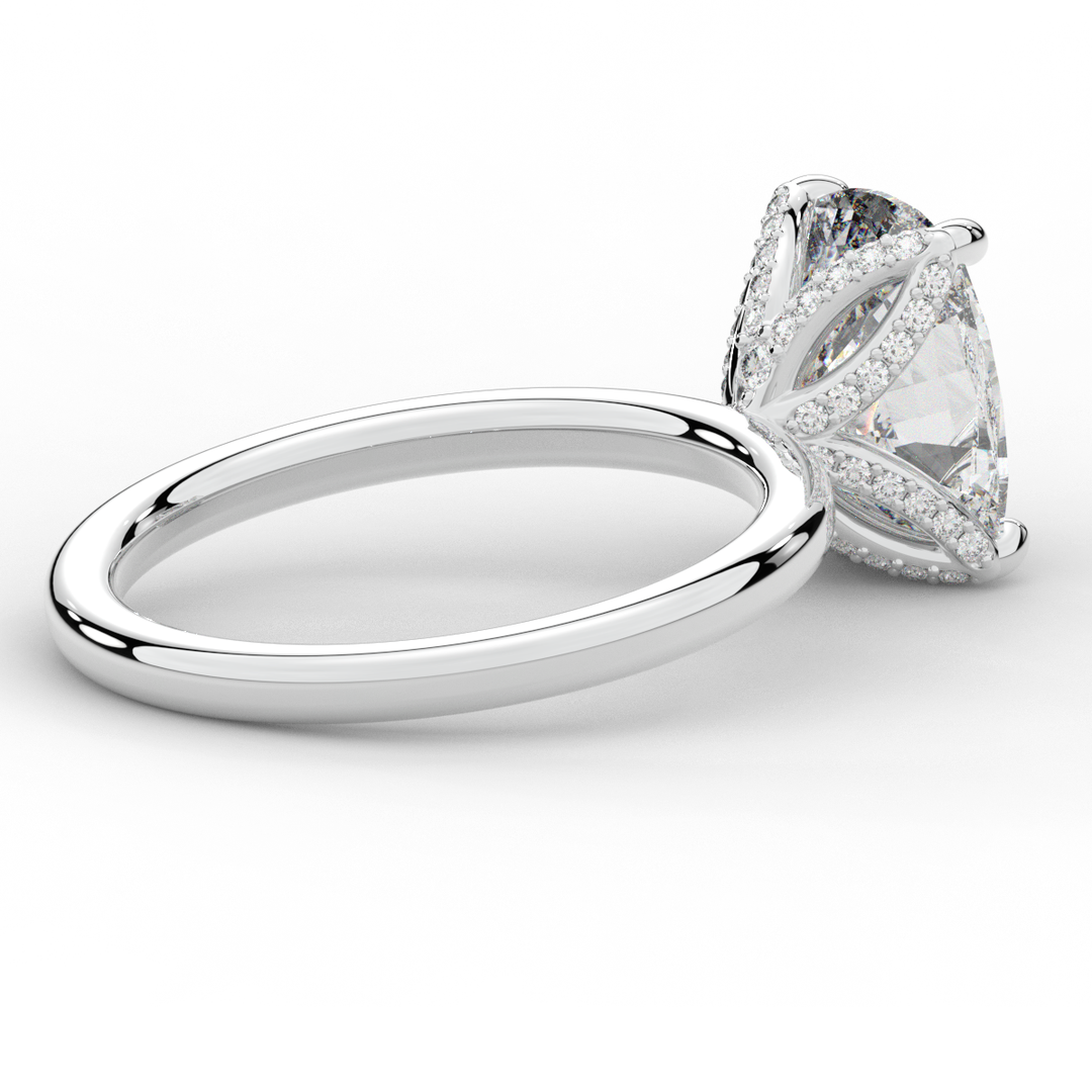 3.10CT.TW CUSHION LAB DIAMOND ENGAGEMENT RING - Nazarelle
