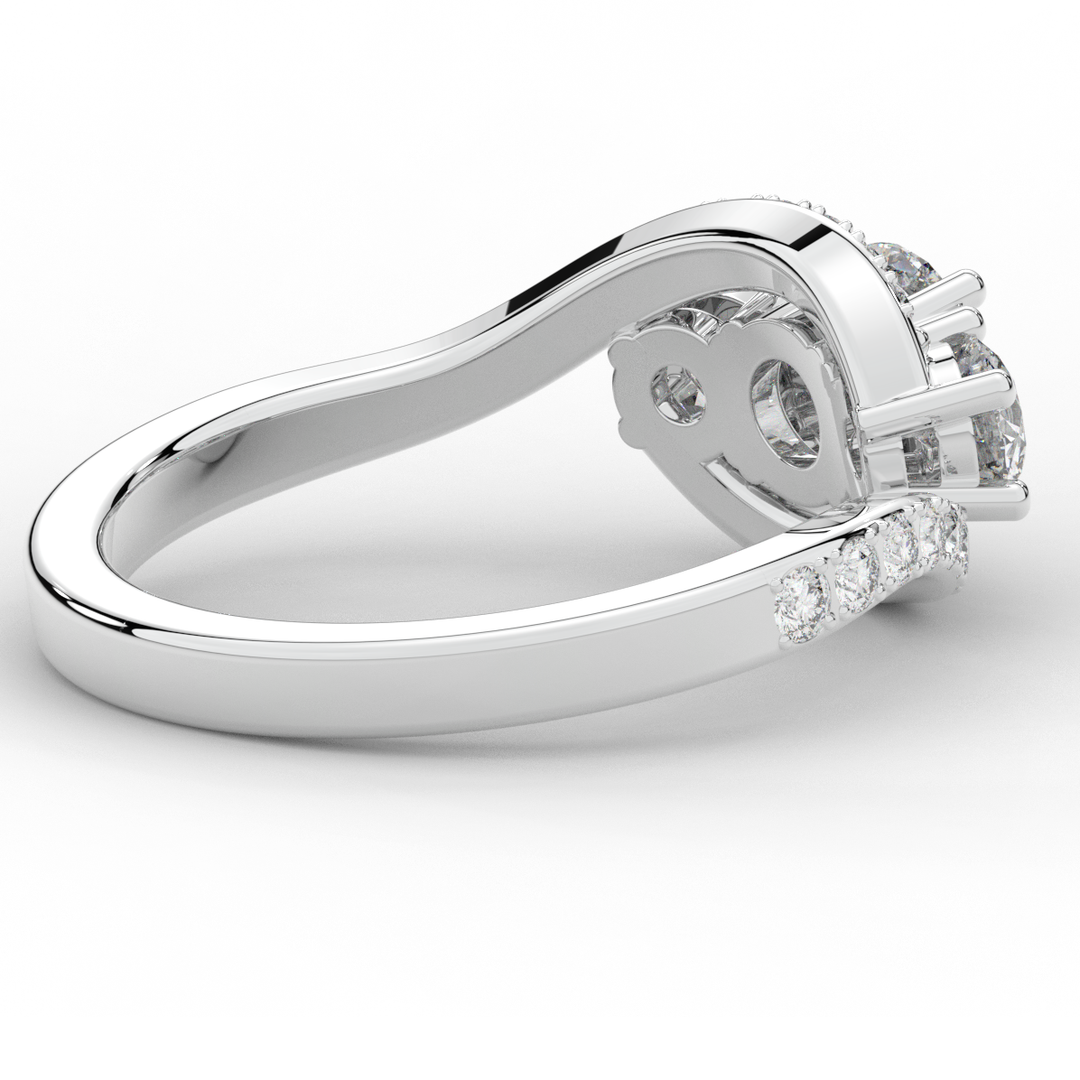 1.65CT.TW ROUND LAB DIAMOND TWIST HALO ENGAGEMENT RING - Nazarelle