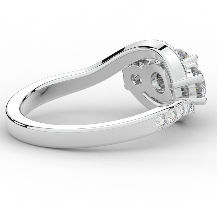 1.65CT.TW ROUND LAB DIAMOND TWIST HALO ENGAGEMENT RING - Nazarelle