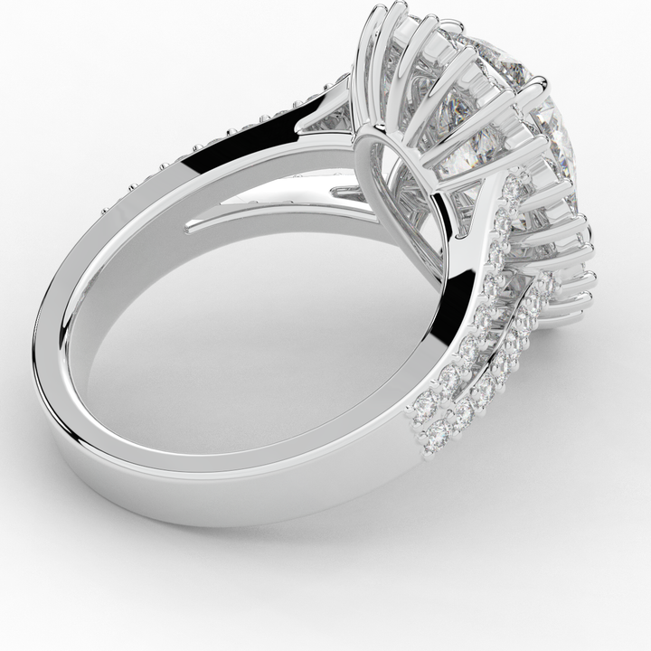 3.60CT.TW ROUND LAB DIAMOND ENGAGEMENT RING - Nazarelle
