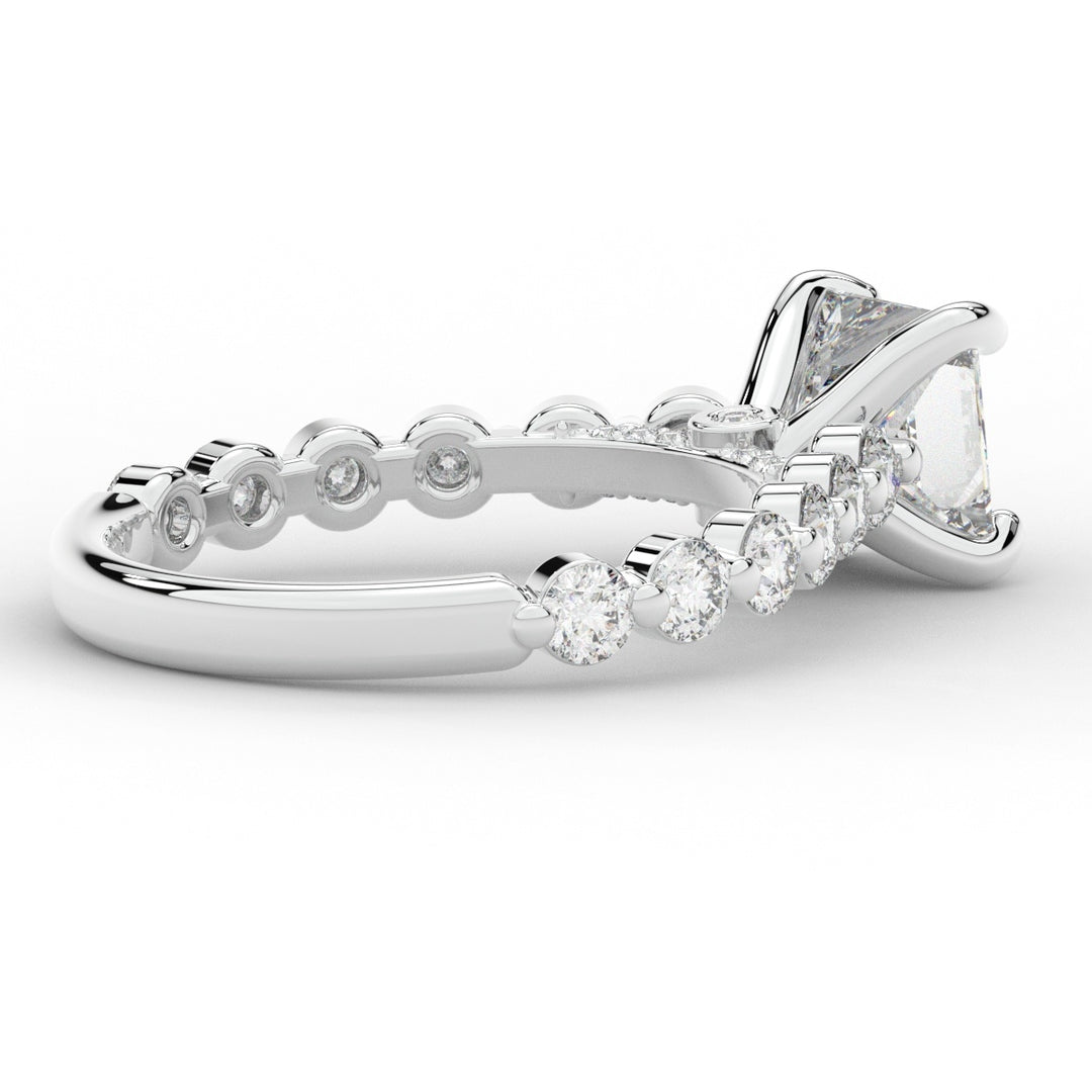 3.90CT.TW PRINCESS LAB DIAMOND ENGAGEMENT RING - Nazarelle