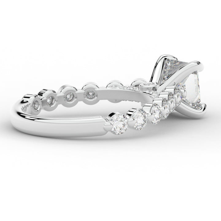 3.90CT.TW PRINCESS LAB DIAMOND ENGAGEMENT RING - Nazarelle