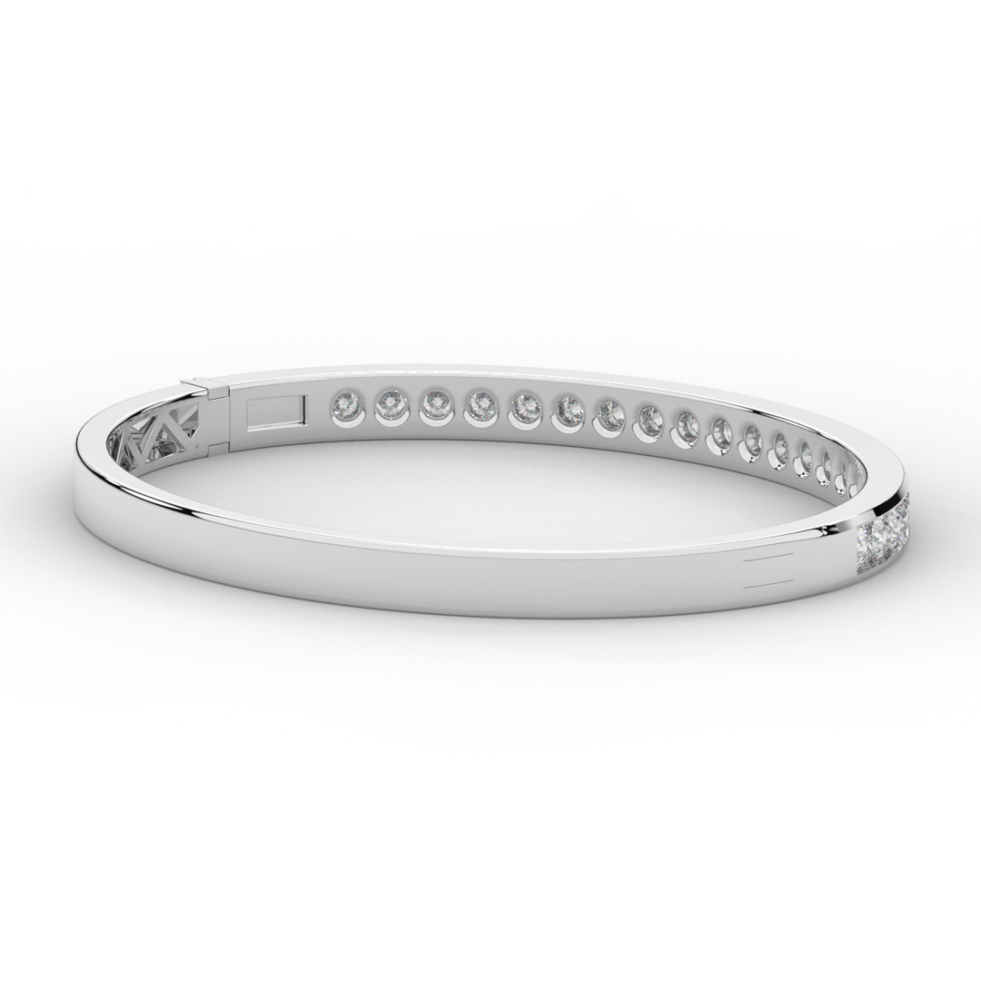 2.75CT.TW ROUND LAB CHANNEL SET DIAMOND BANGLE - Nazarelle