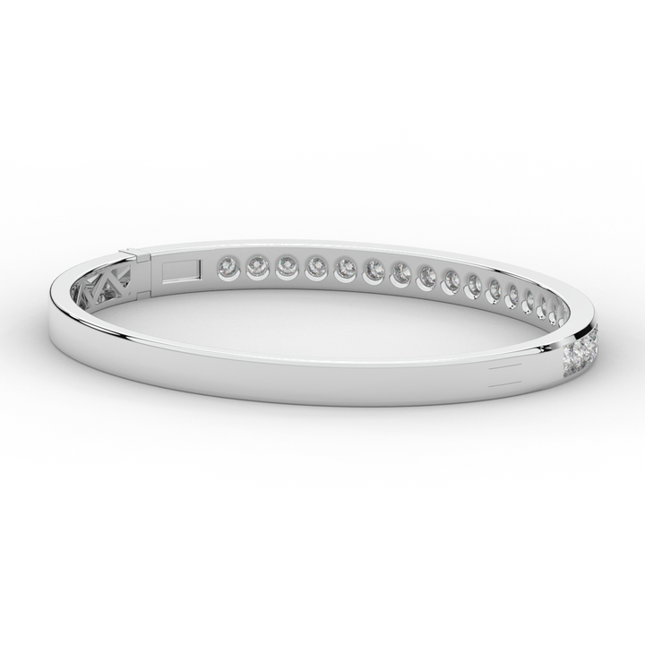 2.75CT.TW ROUND LAB CHANNEL SET DIAMOND BANGLE - Nazarelle