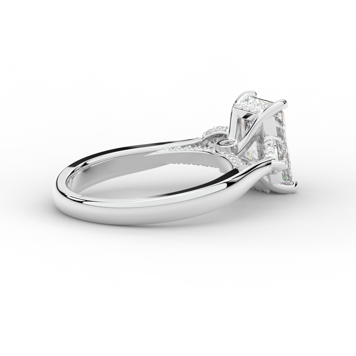 2.40CT.TW RADIANT LAB DIAMOND 3 STONE ENGAGEMENT RING - Nazarelle