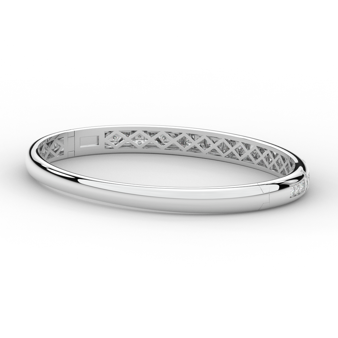 1.25CT.TW ROUND LAB DIAMOND BANGLE - Nazarelle