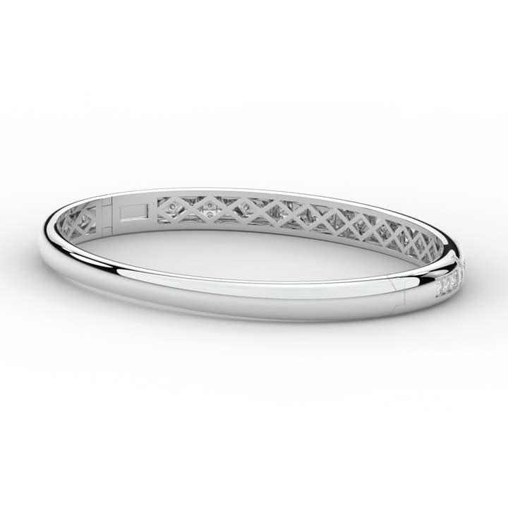 1.25CT.TW ROUND LAB DIAMOND BANGLE - Nazarelle