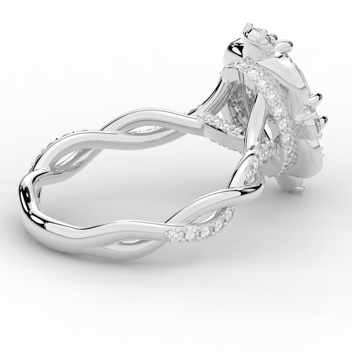 2.70CT.TW OVAL LAB DIAMOND HALO ENGAGEMENT RING - Nazarelle