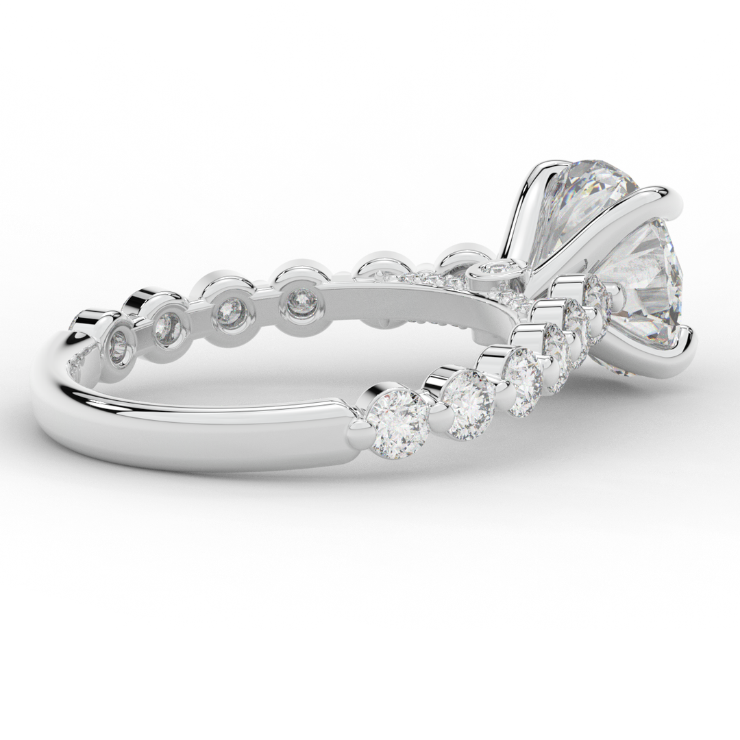 3.90CT.TW ROUND LAB DIAMOND ENGAGEMENT RING - Nazarelle