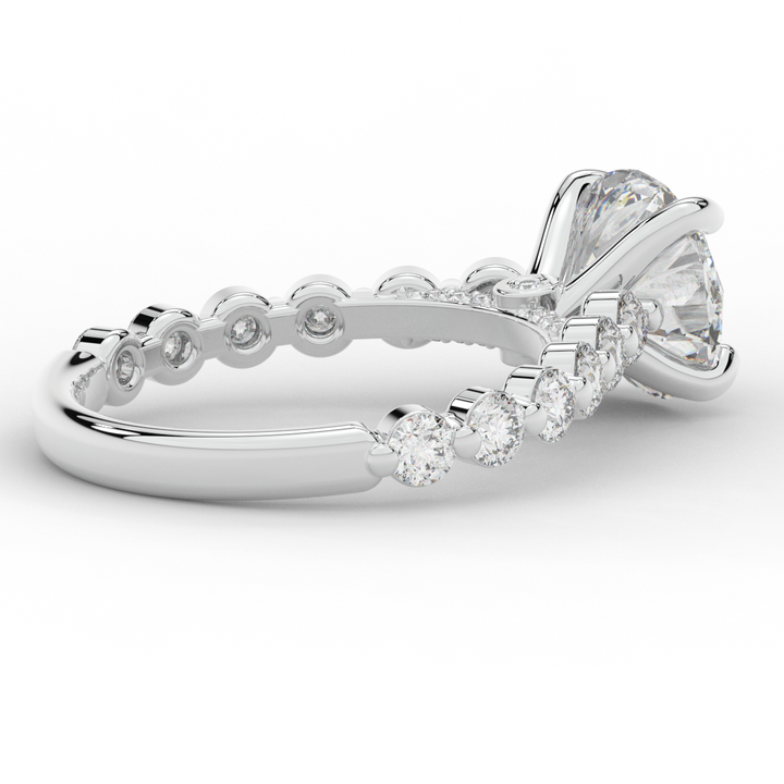 3.90CT.TW ROUND LAB DIAMOND ENGAGEMENT RING - Nazarelle