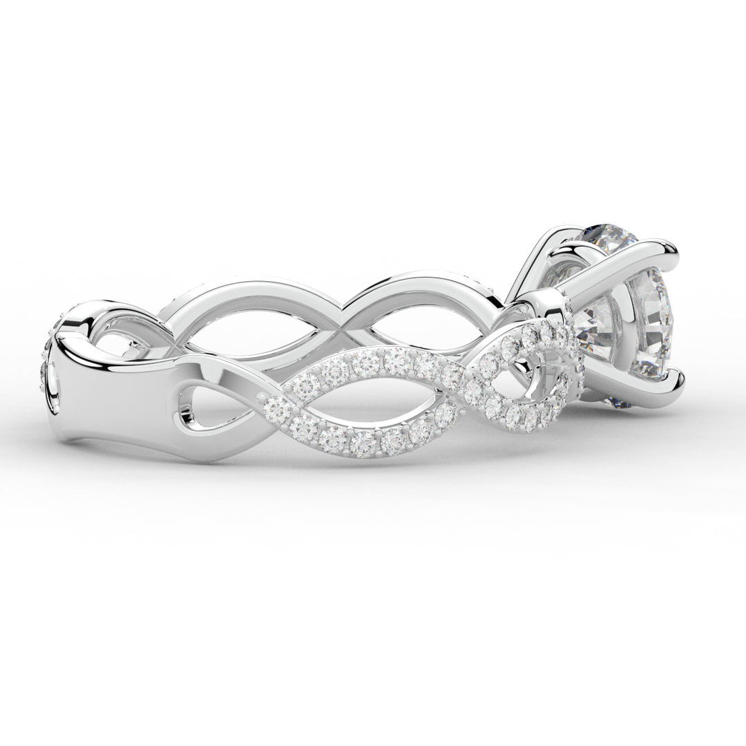 1.30CT.TW ROUND LAB DIAMOND ENGAGEMENT RING - Nazarelle