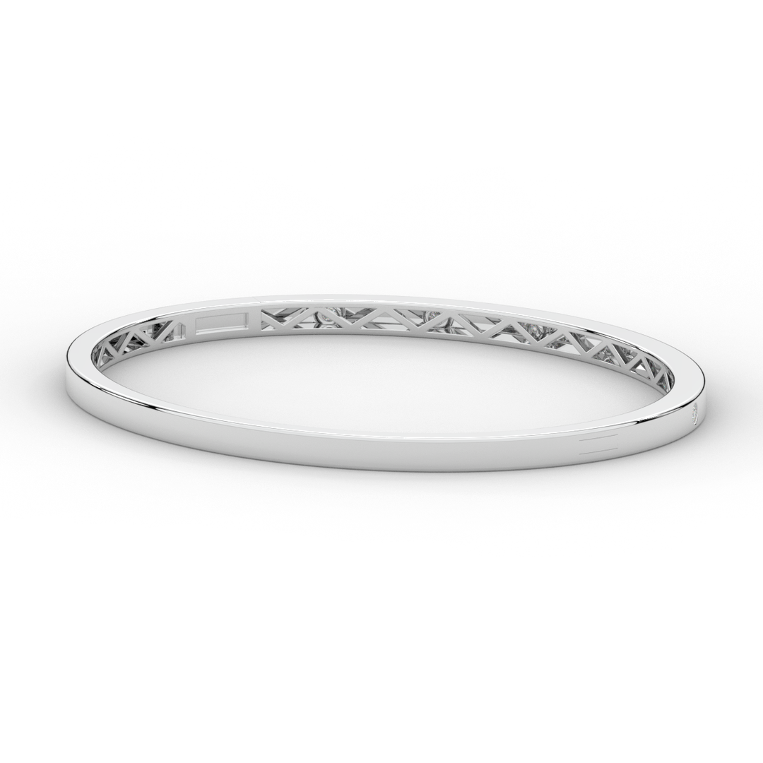 0.15CT.TW ROUND LAB BEZEL SET DIAMOND BANGLE - Nazarelle