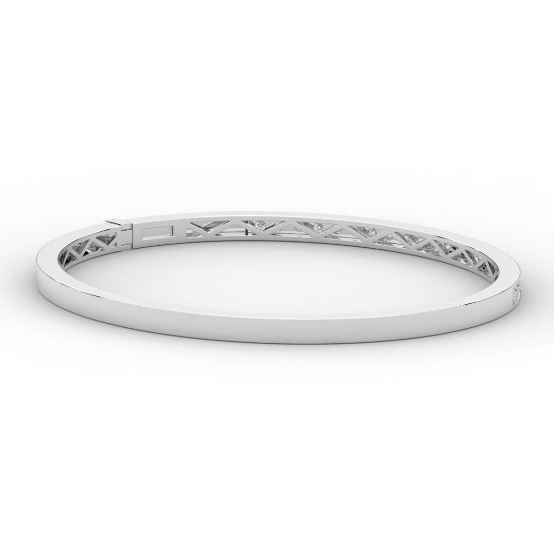 0.90CT.TW ROUND LAB DIAMOND BANGLE - Nazarelle