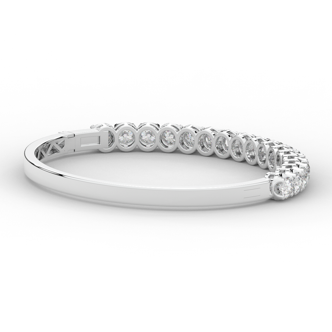 5.00CT.TW ROUND LAB DIAMOND BANGLE - Nazarelle