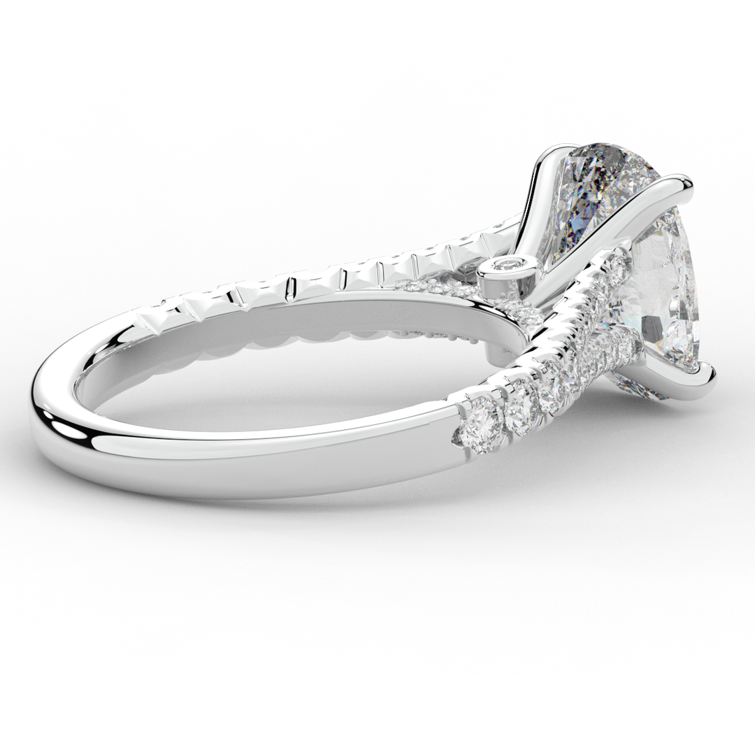 3.45CT.TW CUSHION LAB DIAMOND ENGAGEMENT RING - Nazarelle