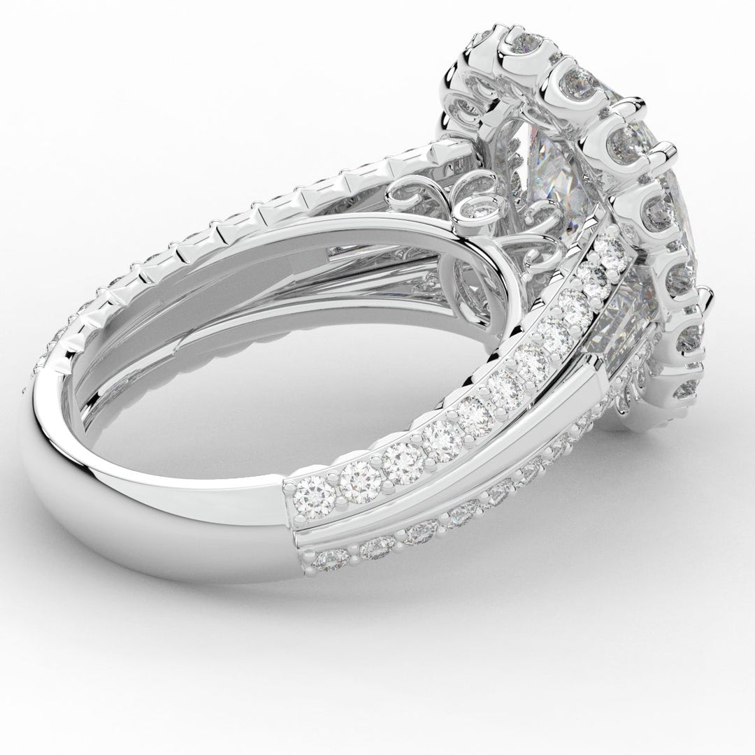 5.75CT.TW OVAL LAB DIAMOND HALO ENGAGEMENT RING - Nazarelle