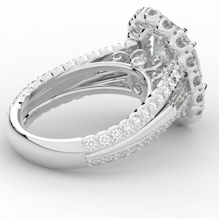 5.75CT.TW OVAL LAB DIAMOND HALO ENGAGEMENT RING - Nazarelle