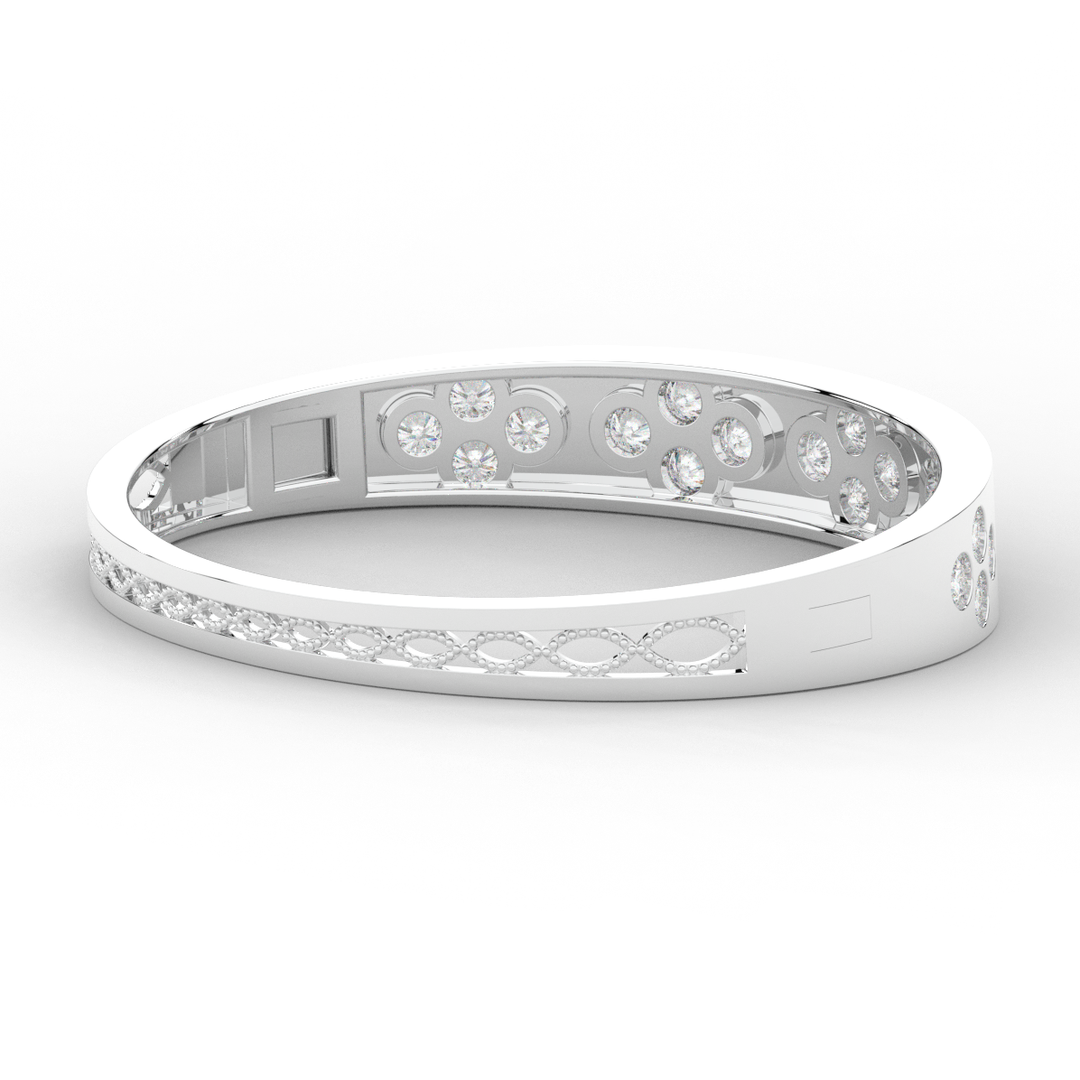 4.10CT.TW ROUND LAB DIAMOND BEZEL SET BANGLE - Nazarelle