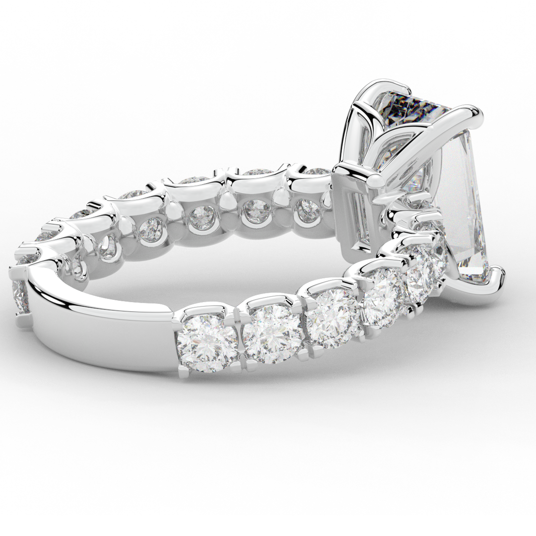 4.35CT.TW EMERALD CUT LAB DIAMOND ENGAGEMENT RING - Nazarelle
