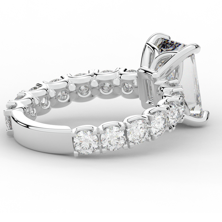 4.35CT.TW EMERALD CUT LAB DIAMOND ENGAGEMENT RING - Nazarelle