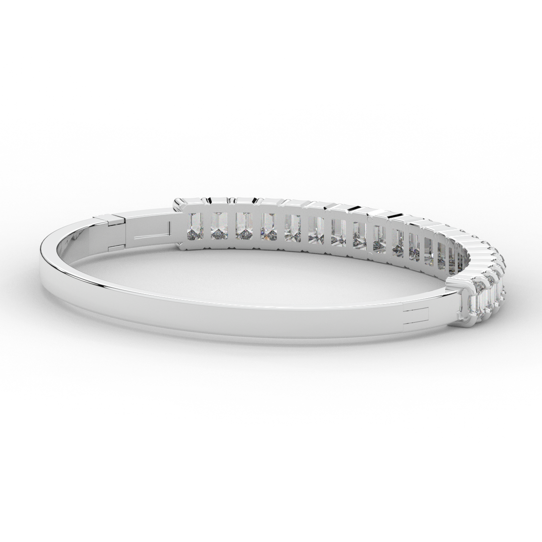 6.50CT.TW EMERALD CUT LAB DIAMOND BANGLE - Nazarelle