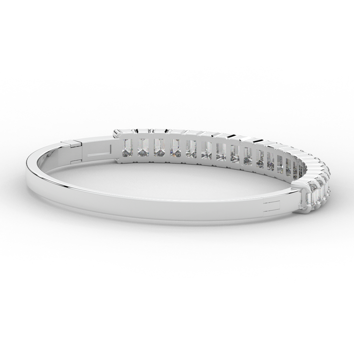 6.50CT.TW EMERALD CUT LAB DIAMOND BANGLE - Nazarelle
