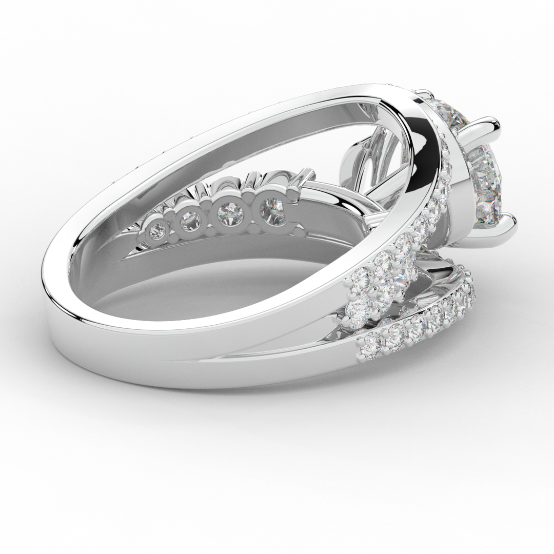 3.30CT.TW ROUND LAB DIAMOND ENGAGEMENT RING - Nazarelle