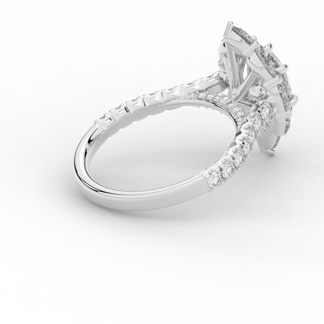 2.75CT.TW OVAL LAB DIAMOND HALO ENGAGEMENT RING - Nazarelle