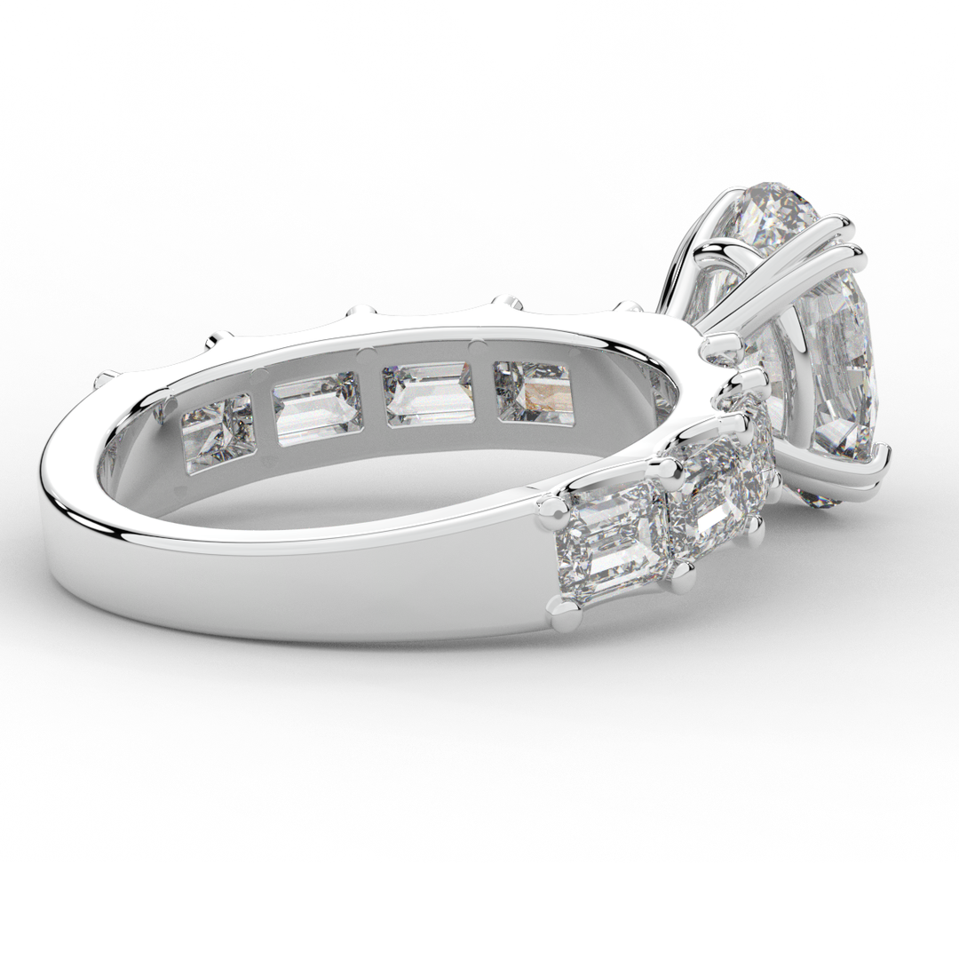 3.75CT.TW OVAL LAB DIAMOND SOLITAIRE ENGAGEMENT RING - Nazarelle