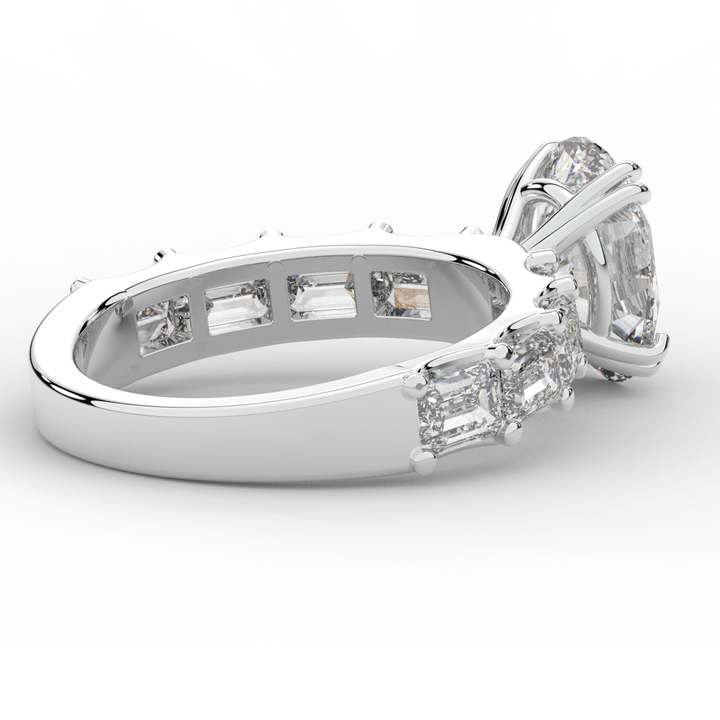 3.75CT.TW OVAL LAB DIAMOND SOLITAIRE ENGAGEMENT RING - Nazarelle