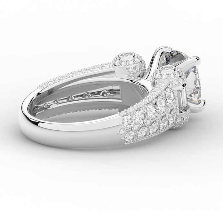 4.75CT.TW CUSHION LAB DIAMOND ENGAGEMENT RING - Nazarelle