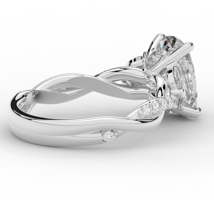 2.40CT.TW CUSHION LAB DIAMOND TWIST BAND ENGAGEMENT RING - Nazarelle